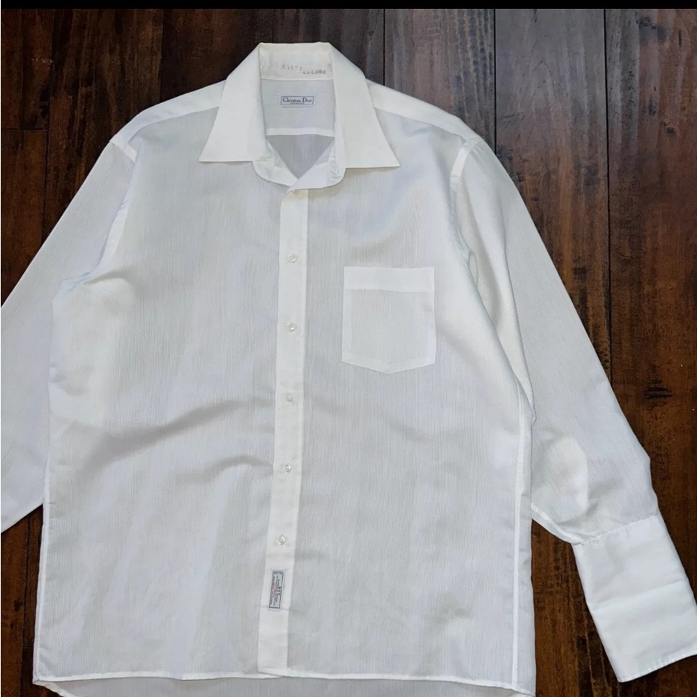 Christian Dior Chemises White Button Down Tuxedo Shirt WPL 125 16/32 VTG Style